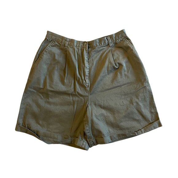 VTG 80s/90s Jessica Sport Olive Green Pleated Walking Shorts 100% Cotton Bermuda - Picture 6 of 6